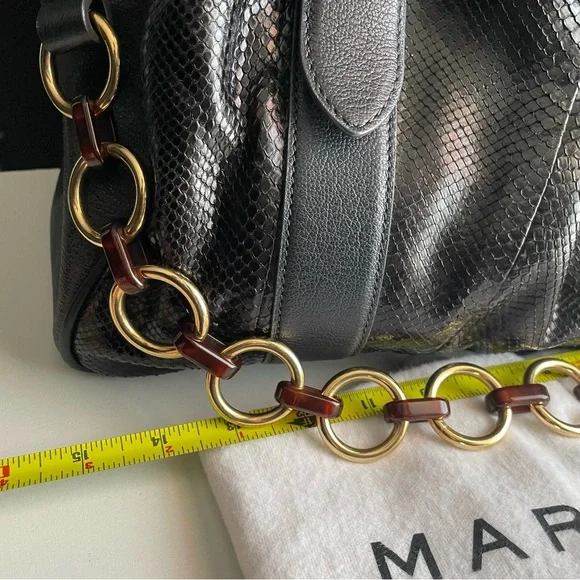 Marc Jacobs Snake Skin & Leather Karen Stam Kisslock Satchel Italy Y2K - Picture 16 of 16
